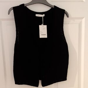 Oak + Fort Black Sleeveless Knit Tank